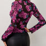 Floral Mock Neck Long Sleeve Top