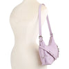 DIONA J WOMEN'S CHIC SMOOTH BUCKLE SHOULDER BAG COLOR LAVENDER