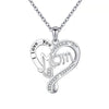Diona J ILoveyou Mom Rhinestone 925 SILVER Necklace For Mother's Day Gift