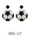 GLITTER LEATHER SPORTS BALL POST EARRING