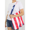 DIONA J 2 IN 1 AMERICAN FLAG BEACH TOTE TOWEL BAG