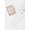 DIONA J PLUS SIZE CRYSTAL BUCKLE CLEARED TRANSPARENT BELT COLOR GOLD/CLEAR