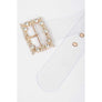 DIONA J PLUS SIZE CRYSTAL BUCKLE CLEARED TRANSPARENT BELT COLOR GOLD/CLEAR