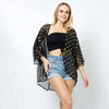 DIONA J DOT FOIL PRINT SHEER KIMONO ONE SIZE COLOR BLACK