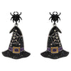 Halloween Witch Hat W Spider Post Earring
