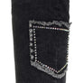 Eilish Rhinestones Knee High Denim Boots