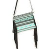 Diona J Women's Designer Aztec Tassel Party Stylish Crossbody Bag Black