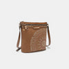 Nicole Lee USA Metallic Stitching Embroidery Inlaid Rhinestone Crossbody Bag