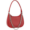 DIONA J SMOOTH CHAIN LINK DESIGN SHOULDER BAG COLOR RED