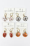 SPORTS BALL ENAMEL HOOP EARRING