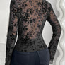 Floral V-Neck Long Sleeve Lace Top
