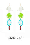 SPORTS BALL UNIFORM ACRYLIC DROP HOOK EARRING