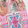 DIONA J BOHO PRINT FRINGE TOTE BAG ONE SIZE MULTICOLOR