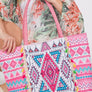 DIONA J BOHO PRINT FRINGE TOTE BAG ONE SIZE MULTICOLOR