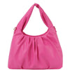 DIONA J WOMEN'S SMOOTH CHIC PLEATED SHAPED HANDLE CROSSBODY BAG COLOR FUCHSIA