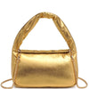 Diona J Women's Designer Metallic Smooth Chain Top Handle Bag Gold