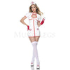 Misbehaving Nurse 4 Pc Wet Look Zip Front Mini Dress Cosplay Costume Set Size XS