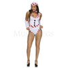 Sexy Snow Women 4 Pc White Red Polyester Halloween Cosplay Costume Set Size XS