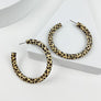 LEOPARD WOOD HOOP EARRINGS