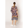 Diona J FLORAL PRINT KIMONO ONE SIZE COLOR NAVY