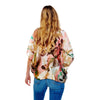 DIONA J FLORAL PRINTED SILKY KIMONO ONE SIZE COLOR BEIGE