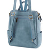 DIONA J WOMEN'S VEGAN LEATHER CONVERTIBLE HANDLE ZIPPER BACKPACK COLOR BLUE