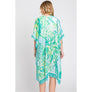 DIONA J WATERCOLOR GEOMETRIC PRINT KIMONO CARDIGAN ONE SIZE COLOR GREEN