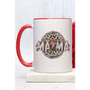 Diona J Mother's Day Gift Mama Leopard Circle Bolt Mug Red