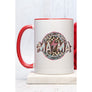 Diona J Mother's Day Gift Mama Leopard Circle Bolt Mug Red