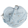 DIONA J HEART SHAPED ZIPPER DESIGN CROSSBODY BAG LIGHT BLUE