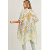 DIONA J FLORAL PRINT KIMONO CARDIAGN ONE SIZE COLOR GREEN