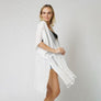 DIONA J PEARL DECO TRIM KIMONO W/DRAW STRIN ONE SIZE COLOR WHITE