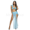 Exotic Blue Princess Stylish Halloween Cosplay Women's Costume Set Size M/L