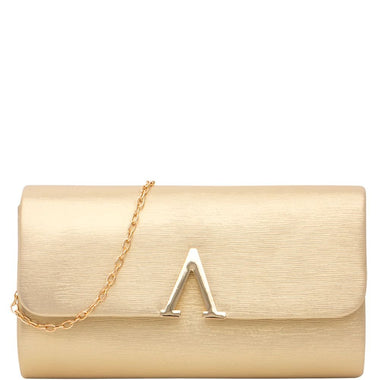 DIONA J WOMEN'S SMOOTH DESIGN CLUTCH CROSSBODY BAG COLOR GOLD