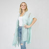 DIONA J PEARL DECO TRIM KIMONO W/DRAW STRIN ONE SIZE COLOR MINT