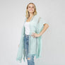 DIONA J PEARL DECO TRIM KIMONO W/DRAW STRIN ONE SIZE COLOR MINT
