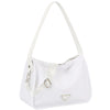 Diona J Designer Smooth Triangular Solid Shoulder Crossbody Bag Pouch White
