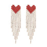 Red and Gold Heart Fringe Earrings