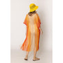 DIONA J TWO TONE LUREX KIMONO CARDIGAN ONE SIZE COLOR ORANGE