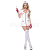 Misbehaving Nurse 4 Pc Wet Look Zip Front Mini Dress Cosplay Costume Set Size SM