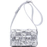 DIONA J SQUARED QUILTED DESIGN CROSSBODY BAG COLOR SILVER