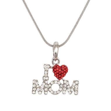 I Love MOM Pendant Necklace, Elegant Mother's Day Gift, Heartwarming Jewelry for Mom, Thoughtful Present for Any Occasion