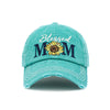 DIONA J BLESSED MOM VINTAGE BALLCAP TURQUOISE