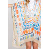 DIONA J WATERCOLOR BOHO GEOMETRIC PRINT KIMONO ONE SIZE COLOR BEIGE