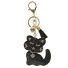 Halloween Rhinestone Cat Keychain with Tassel
