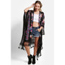 DIONA J FLORAL LACE KIMONO ONE SIZE COLOR BLACK