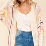 Haptics Full Size Striped Crochet Open Front Cardigan