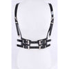 DIONA J PLUS SIZE PATENT LEATHER HARNESS BELT COLOR BLACK/SILVER