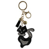 Halloween Rhinestone Cat Keychain with Tassel