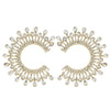 Stud Medium Gold C Shape Stone Earrings for Women